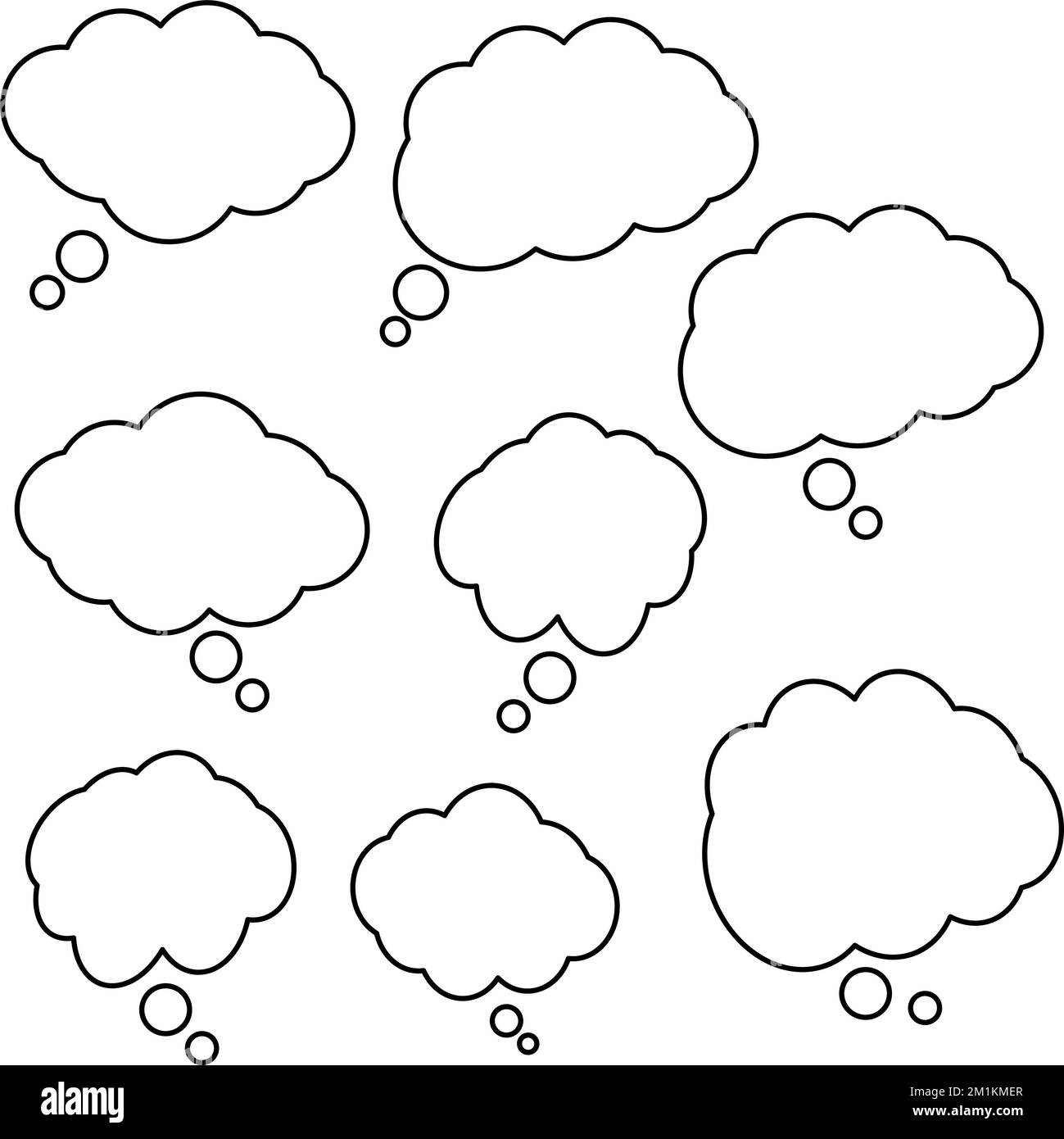 Group of speech bubbles with outline in eps vector for any design Stock ...