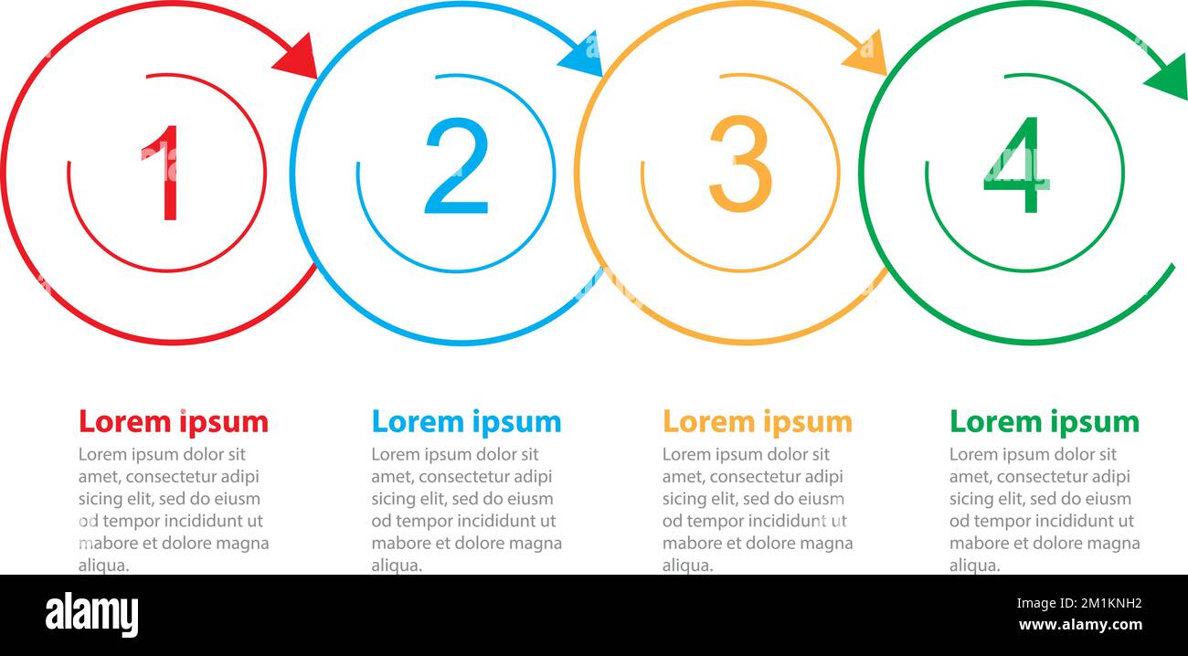 A business infographic thin line process with a circle template design ...