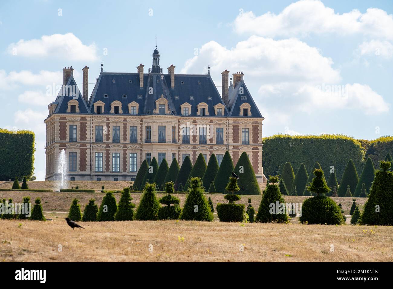Garden and facade of Sceaux castle - France, Ile-de-france Stock Photo