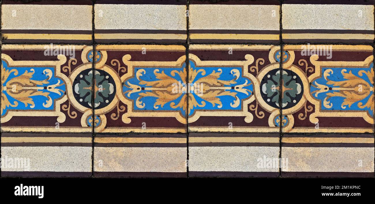 Ancient hydraulic tiles pattern border on floor Stock Photo Alamy