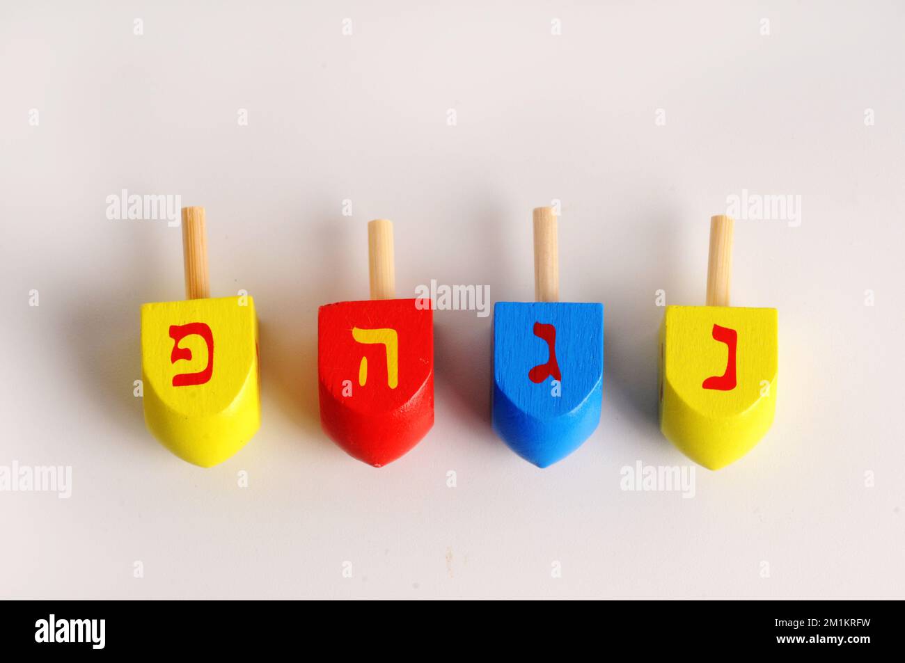 Hanukkah Dreidel - Traditional Jewish holiday Stock Photo