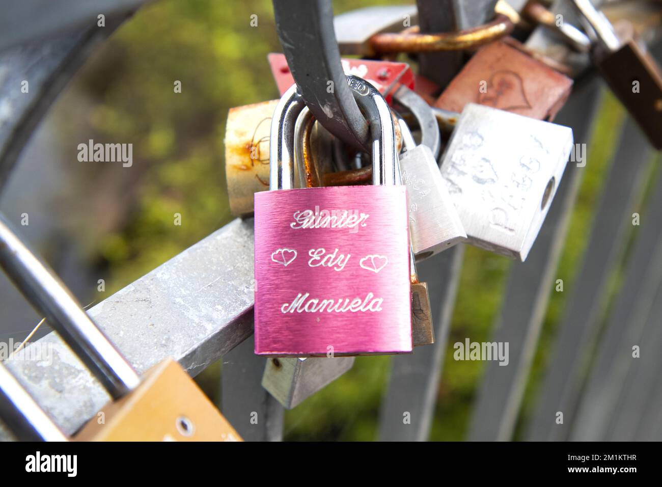 padlocks as tokens of love Stock Photo Alamy