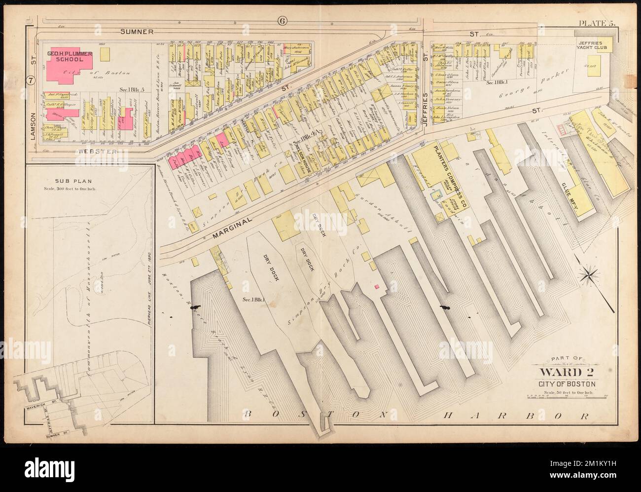 Atlas of the city of Boston, East Boston : plate 5 , Boston Mass., Maps ...
