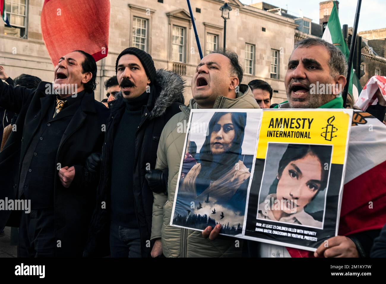 Iranians in London protest against the Islamic Republic in Iran, supporting  the Womens Revolution uprising, 19 November 2022. Stock Photo