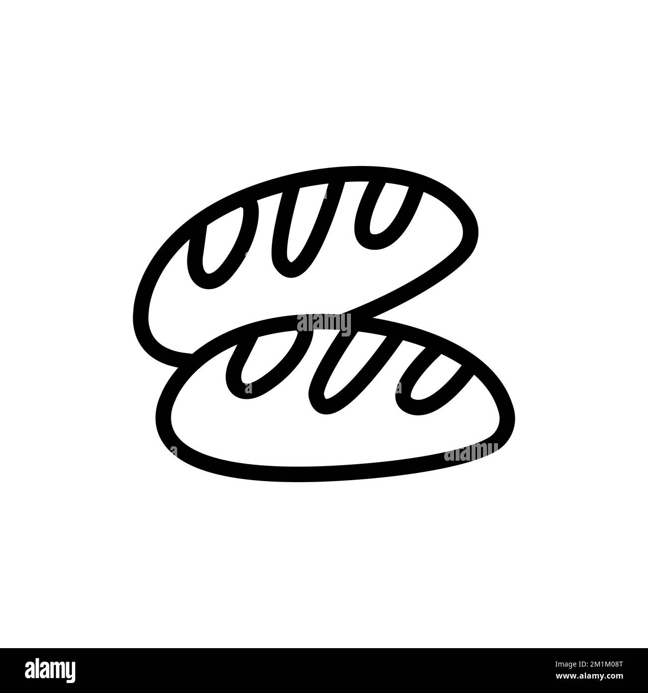 Bread icon outline vector. Flour pastry. Cake wheat Stock Vector