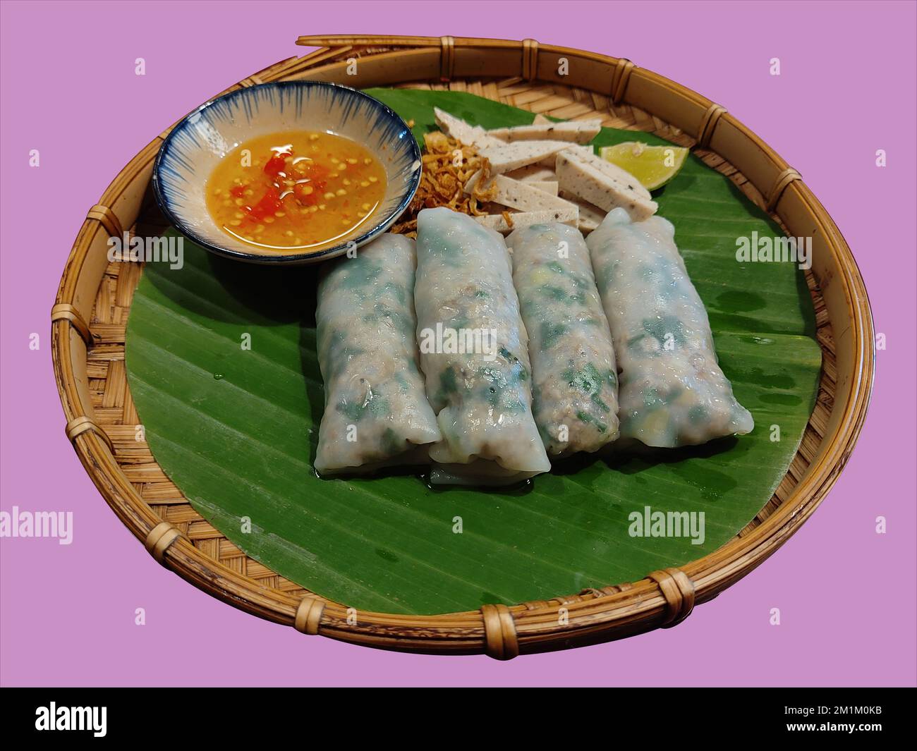 Banh cuon, Vietnamese rolled sheet Stock Photo