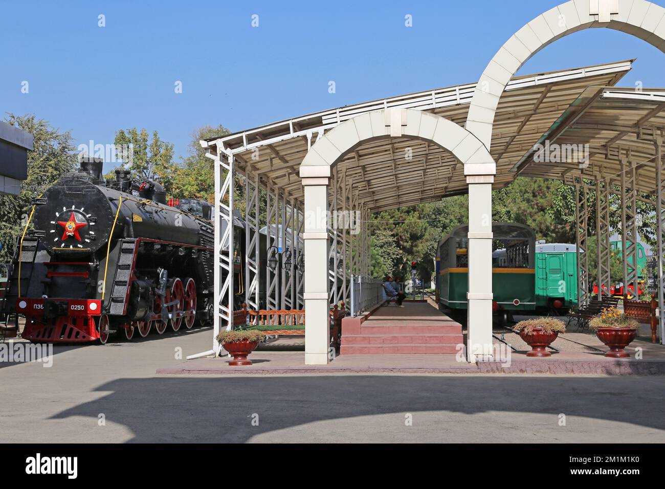 Railway Museum, Turkiston Street, South Tashkent, Tashkent Province, Uzbekistan, Central Asia Stock Photo