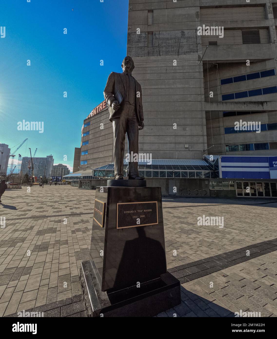 The Ted Rogers statue outside of Rogers Center, Toronto, Ontario