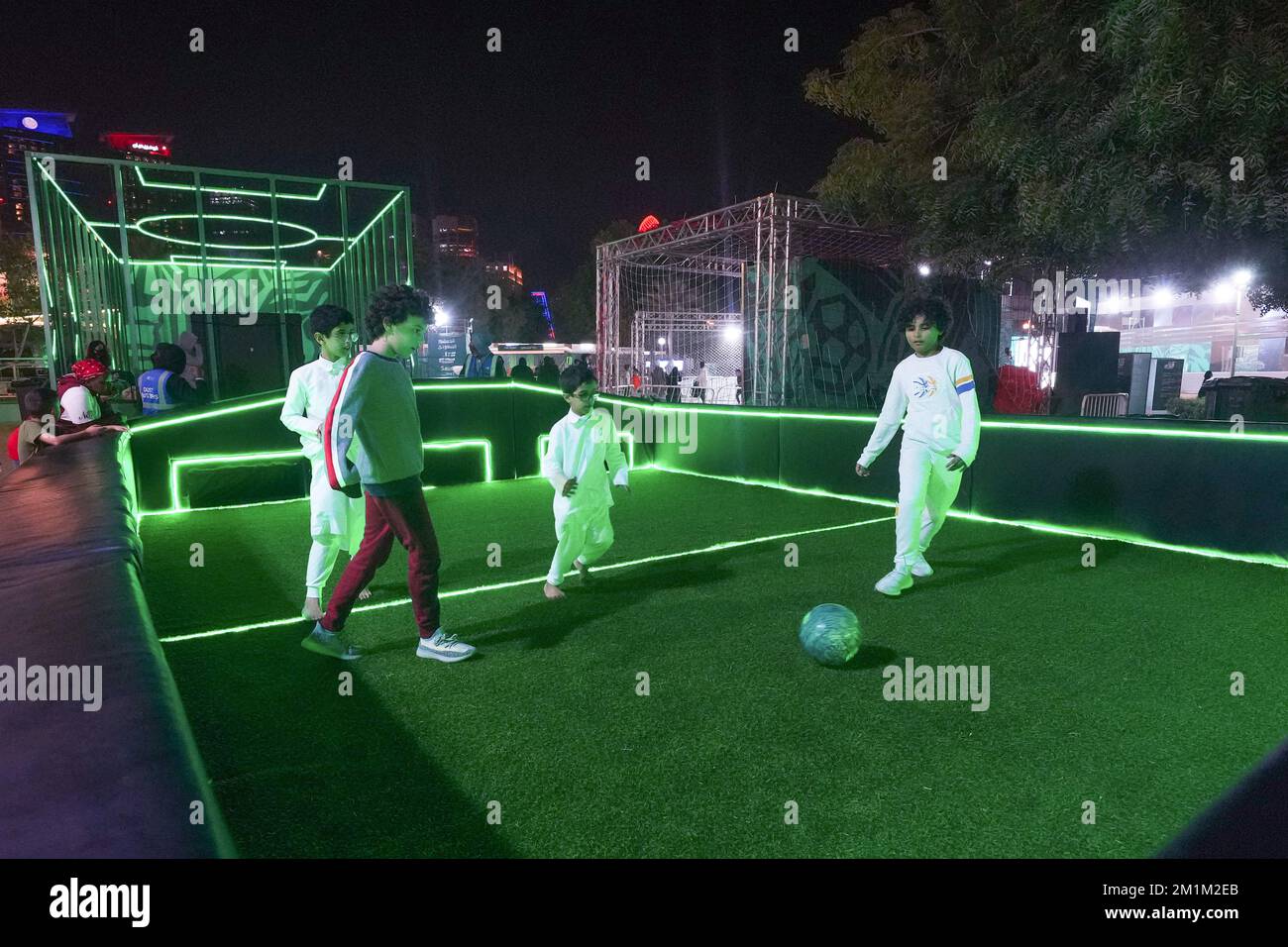 Street football during the FIFA World Cup Qatar 2022 in Corniche, Doha, Qatar. (Photo by Bagu