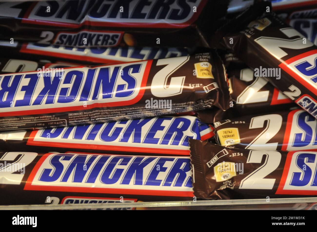 Copenhagen/Denmark/13 December 2022/Snickers bar chocolates in danish