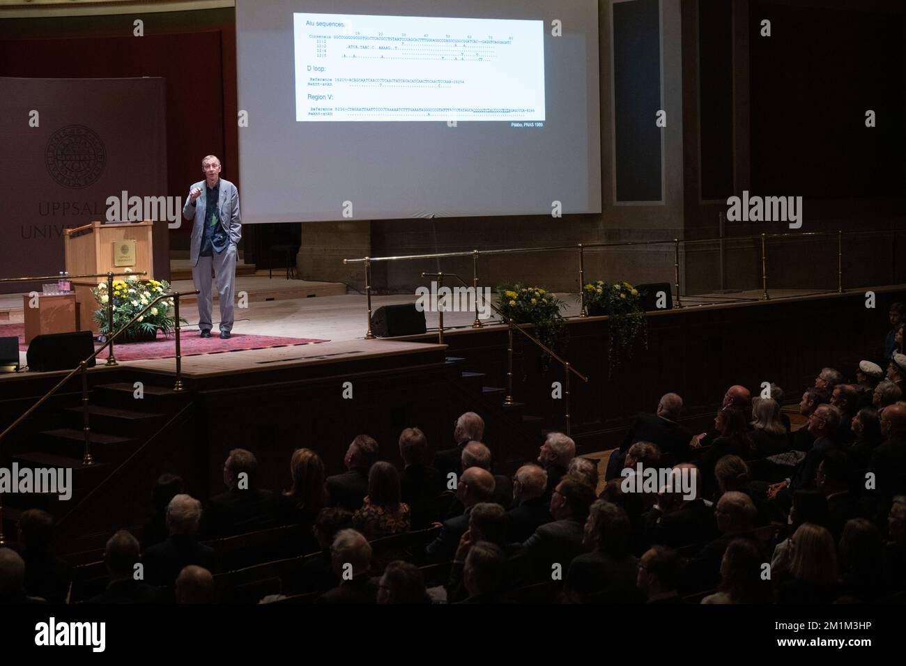 Svante Pääbo, Nobel laureate in medicine, lectures at Uppsala University, Sweden 13 December 2022. Photo: Fredrik Sandberg / TT / code 10080 Stock Photo