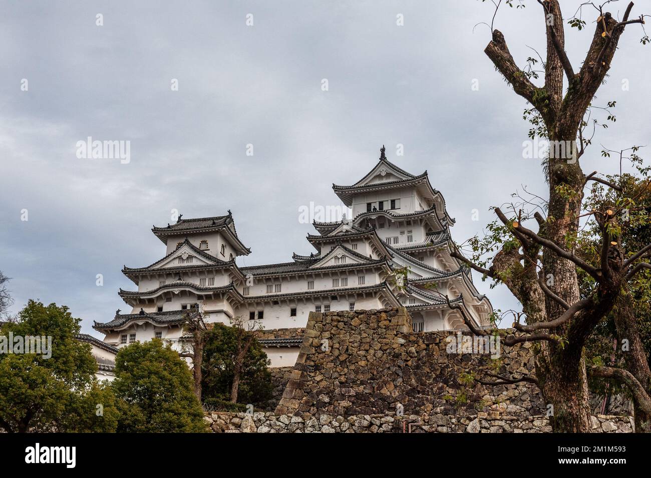 Himeji, Japan Januari 6, 2020. Exterior of the worldfamous Himeji Castle in Japan. This