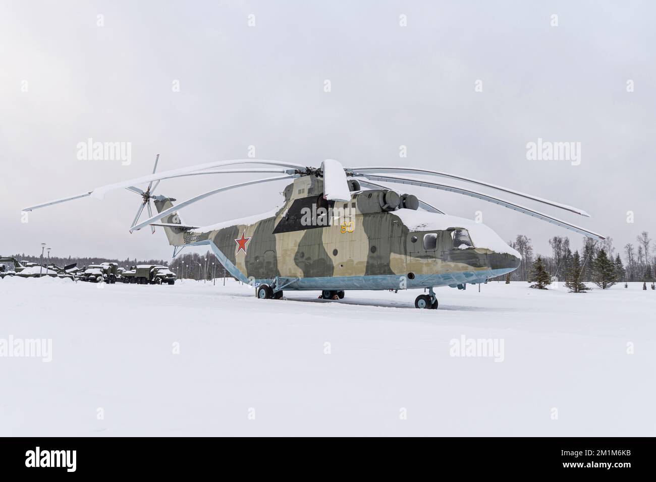 Russia air force heavy transport helicopter Mil Mi-26. the largest helicopter in the world. Stock Photo