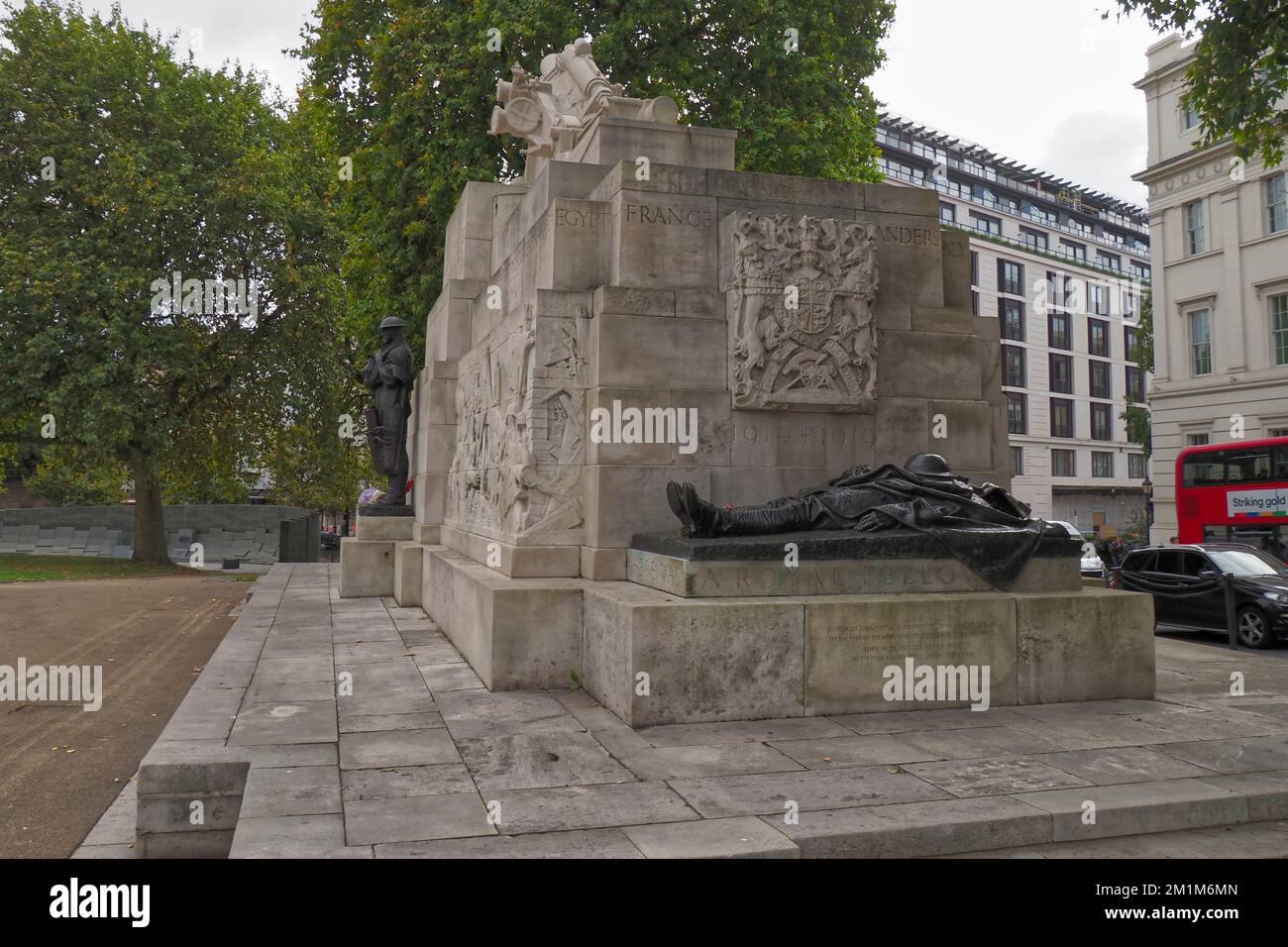 Royal Artillery  First World War  Memorial, Hyde Park Corner,  by Charles Sargeant Jagger,and  architect Lionel Pearson,London,England,UK Stock Photo