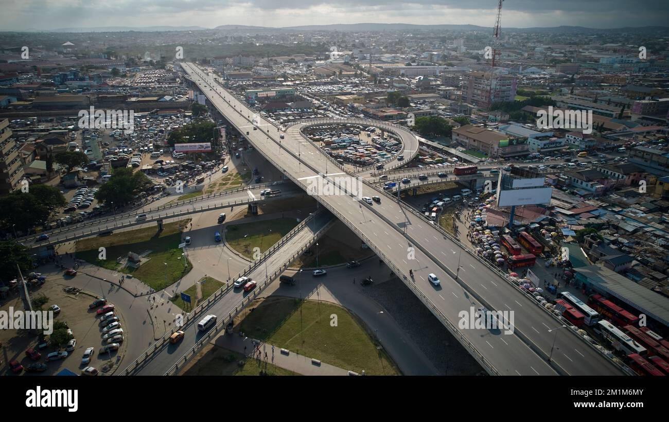 Current circle interchange in Ghana Stock Photo Alamy