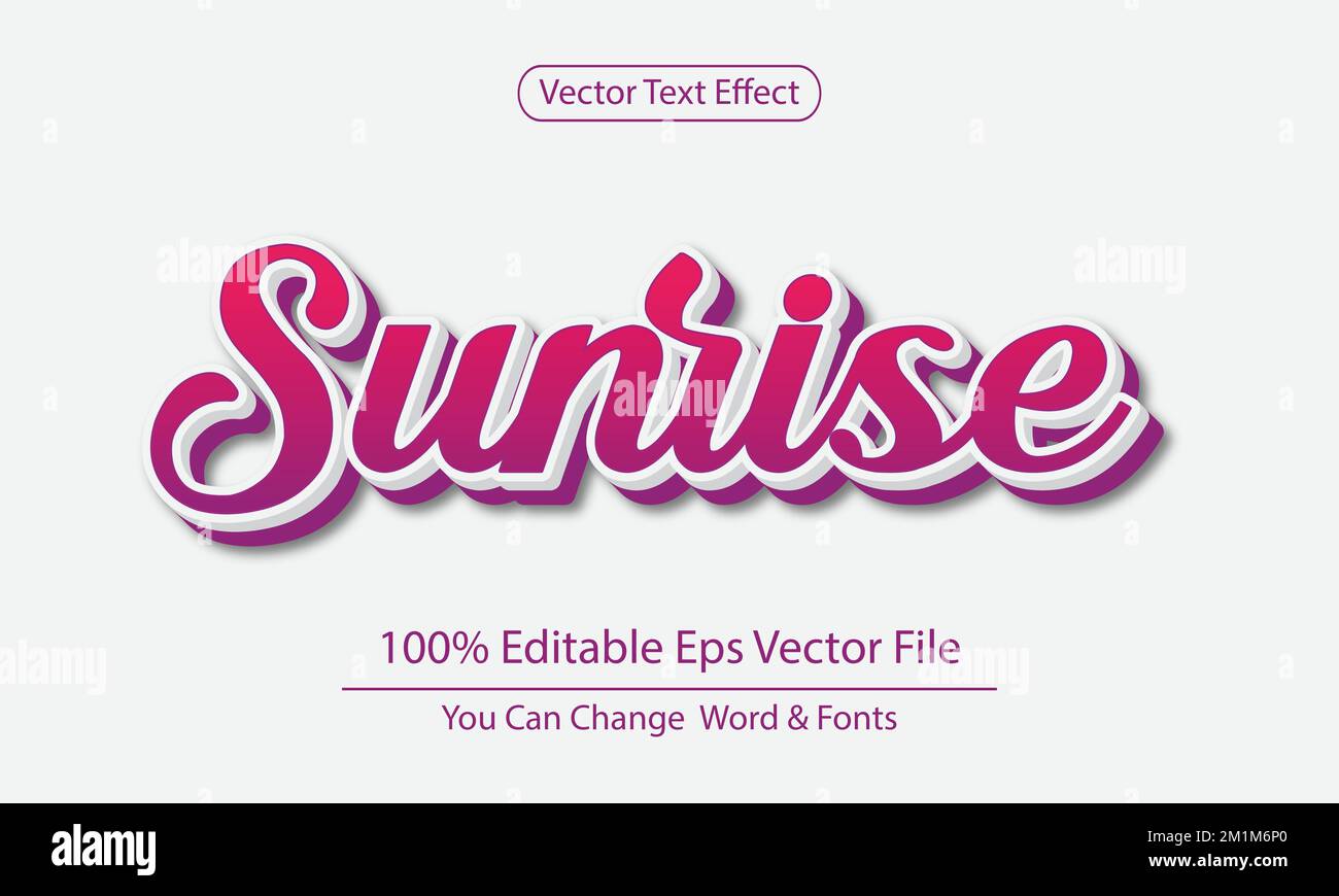Editable vector text effect layer style template Stock Vector