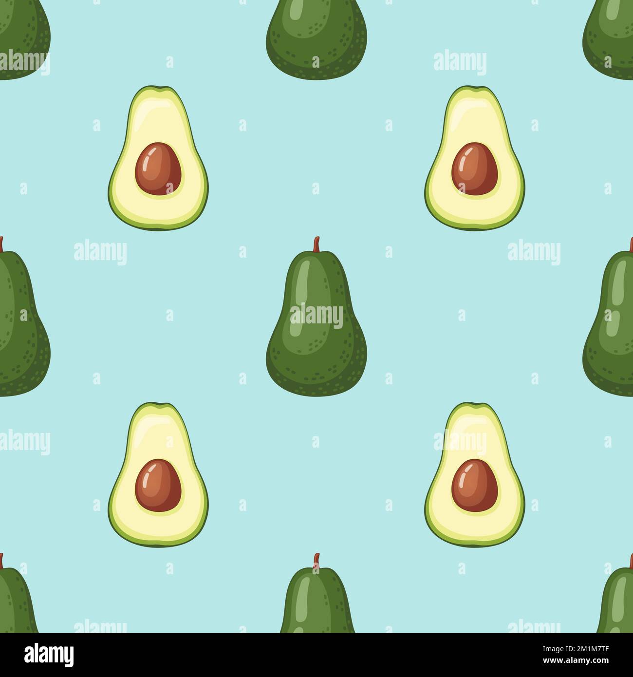 Avocado vector pattern Stock Vector