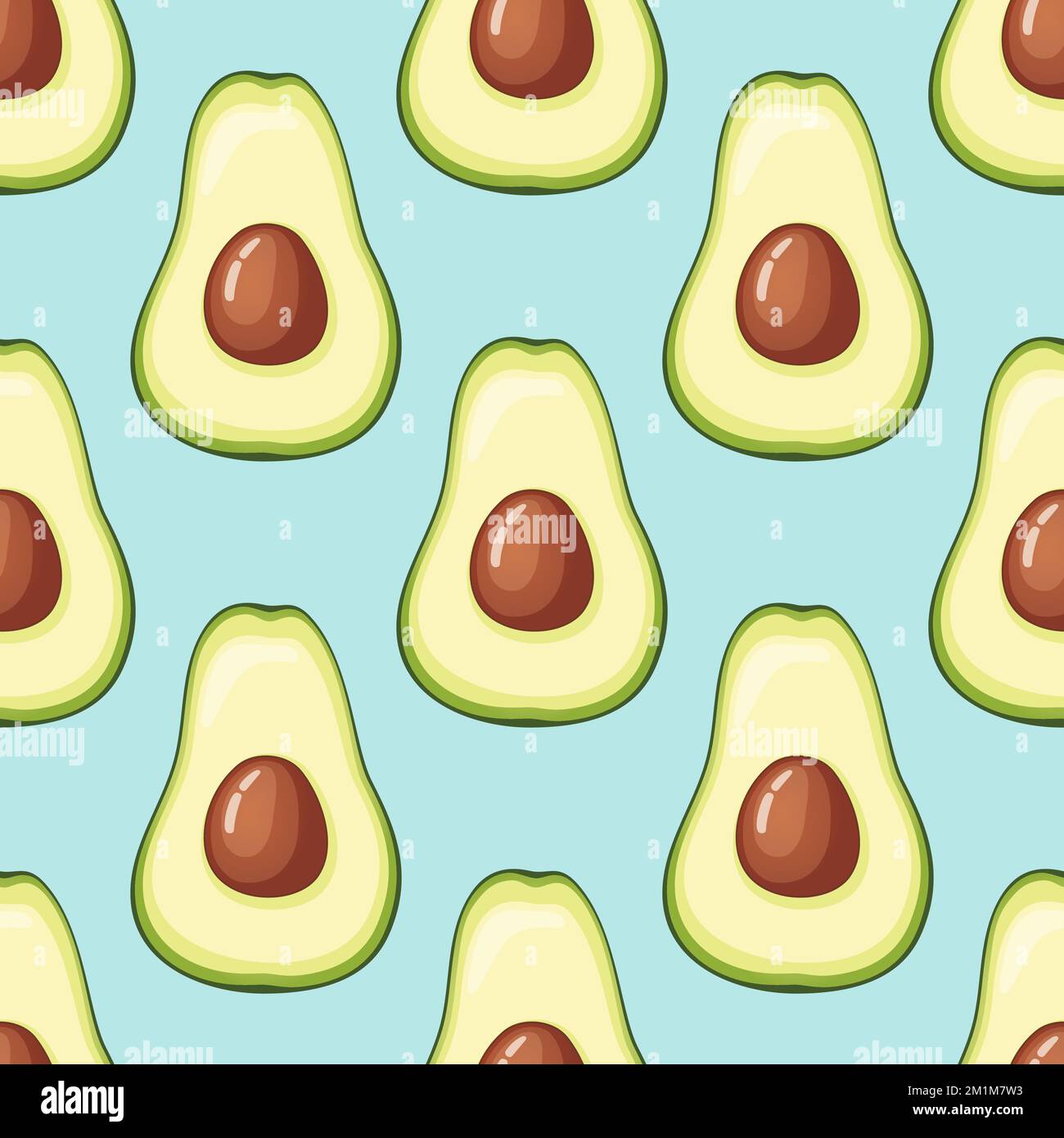 Avocado vector pattern Stock Vector