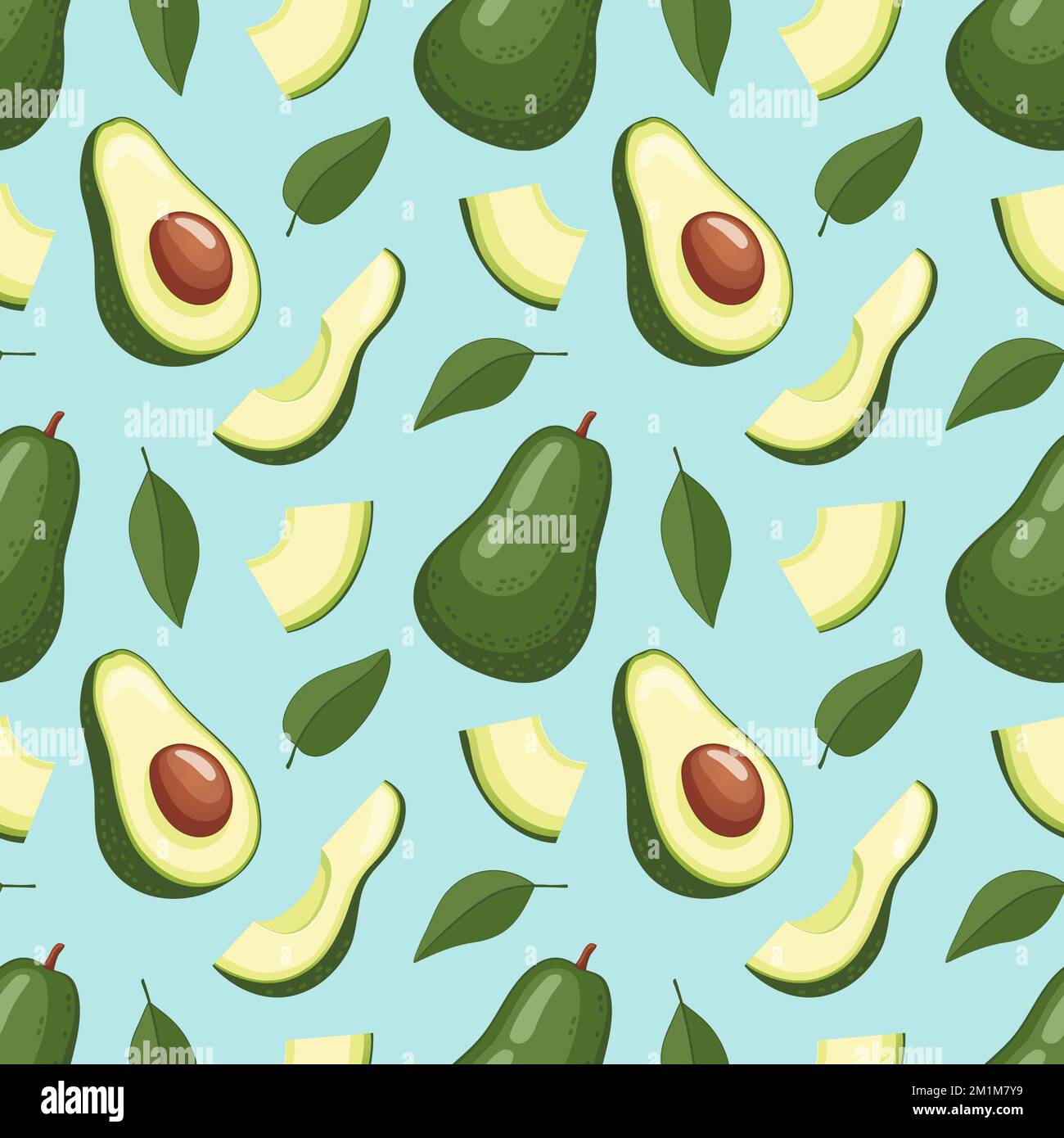 Avocado vector pattern Stock Vector