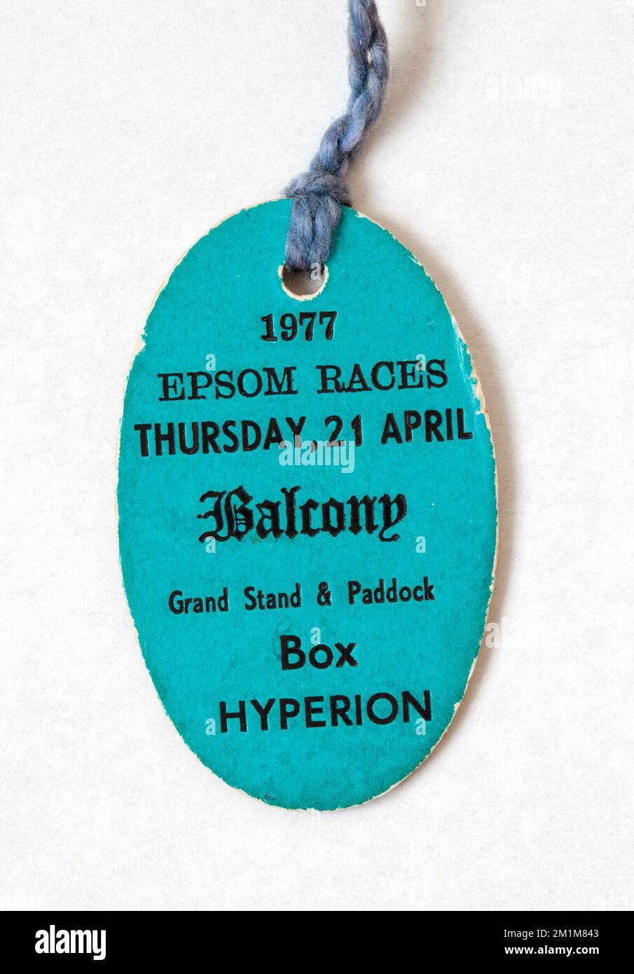 1970s Epsom Races racecourse entry tag Stock Photo