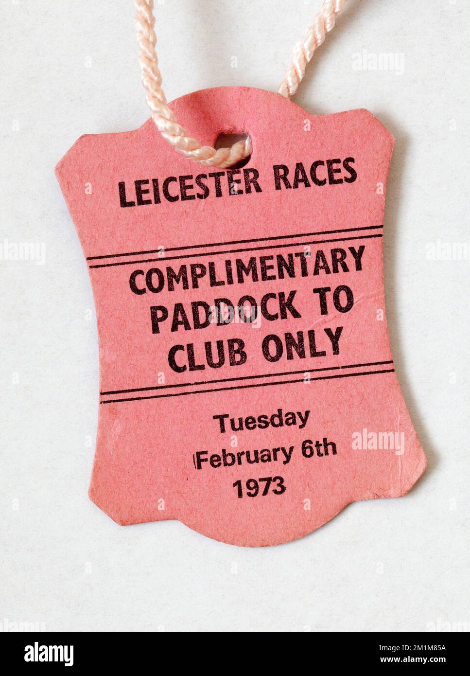 1970s Leicester Races racecourse entry tag Stock Photo