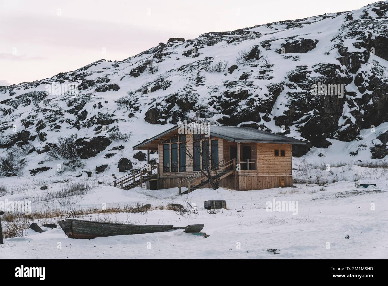 wooden houses on mountains at winter with a lot of snow Stock Photo - Alamy