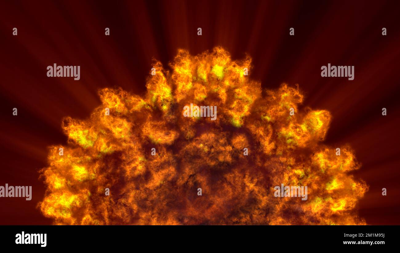fire flame ball explosion in space, abstract illustration Stock Photo ...