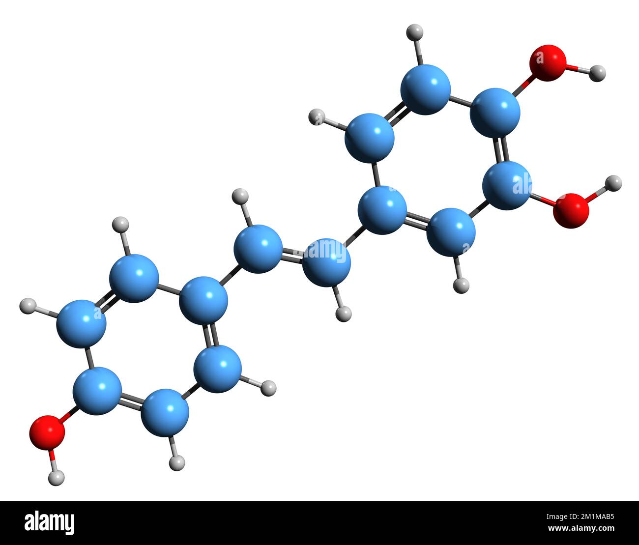 3D image of Resveratrol skeletal formula molecular chemical structure