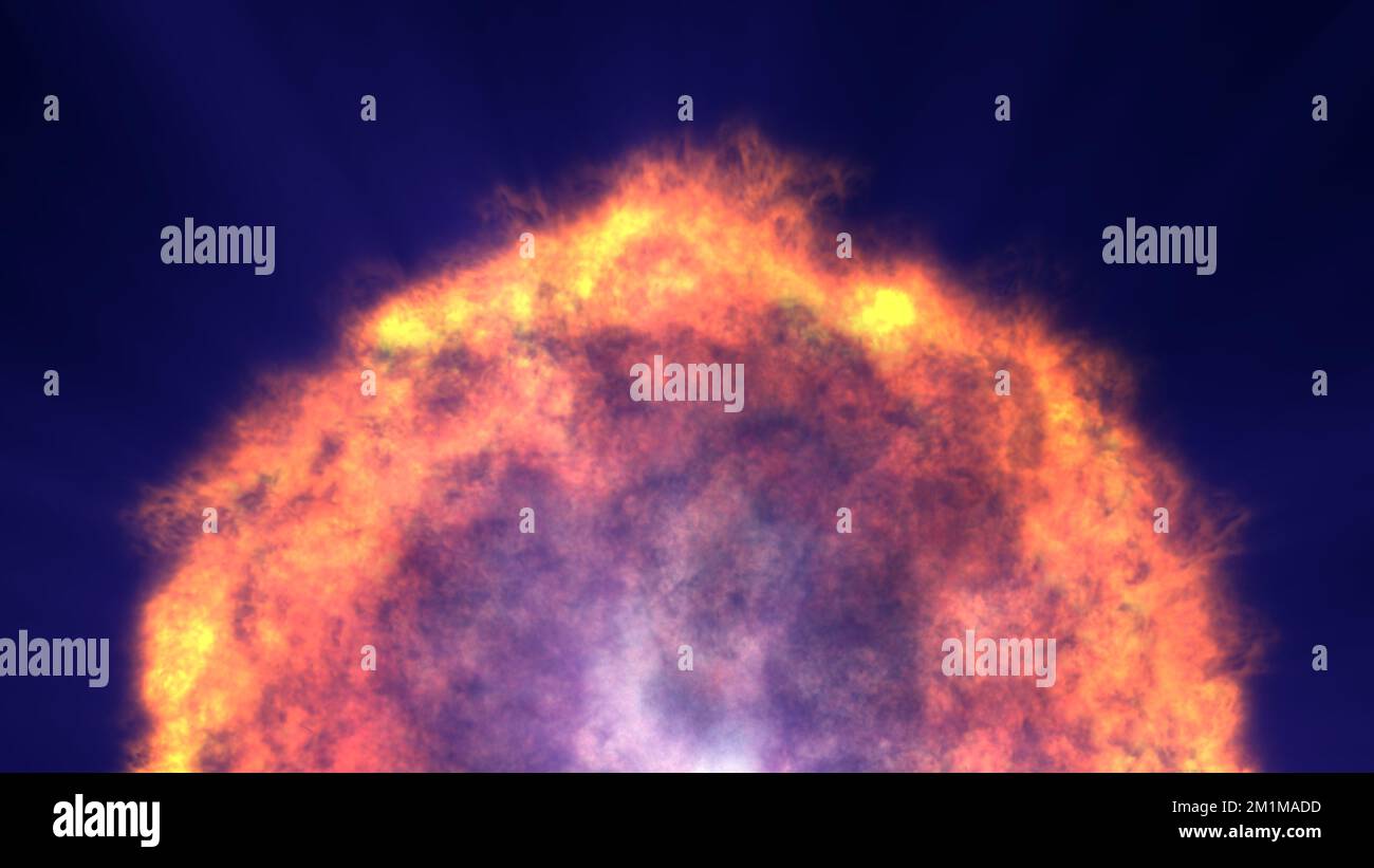 fire flame ball explosion in space, abstract illustration Stock Photo ...