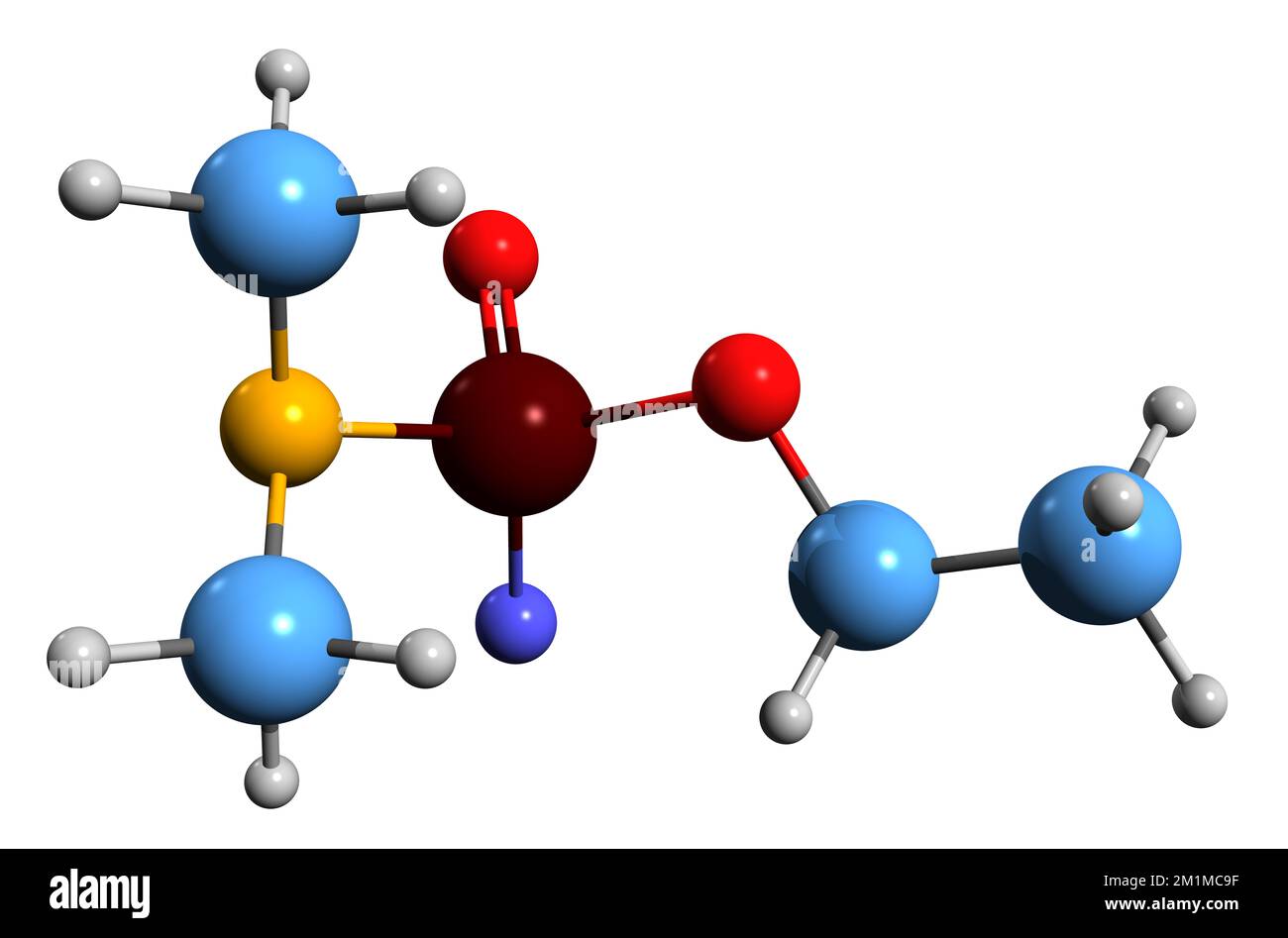 3D image of sanders 8 skeletal formula - molecular chemical structure of Novichok analogue nerve agent isolated on white background Stock Photo