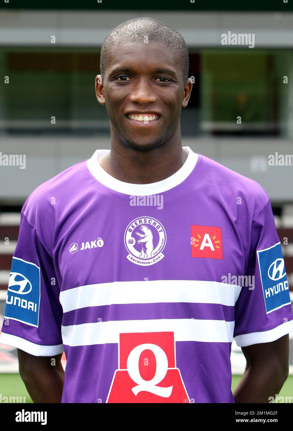 20110719 - ANTWERP, BELGIUM: Beerschot's Ibrahima Sidibe of the 2011-2012 season team of Belgian first division soccer team K. Beerschot A.C. pictured during the offical team presentation and photoshoot, at the Olympisch Stadion ('t Kiel) in Antwerp, Tuesday 19 July 2011. BELGA PHOTO MICHEL KRAKOWSKI Stock Photo