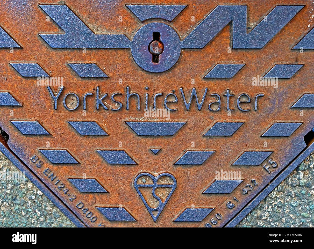 Yorkshire Water iron grid, Filey, England, UK Stock Photo