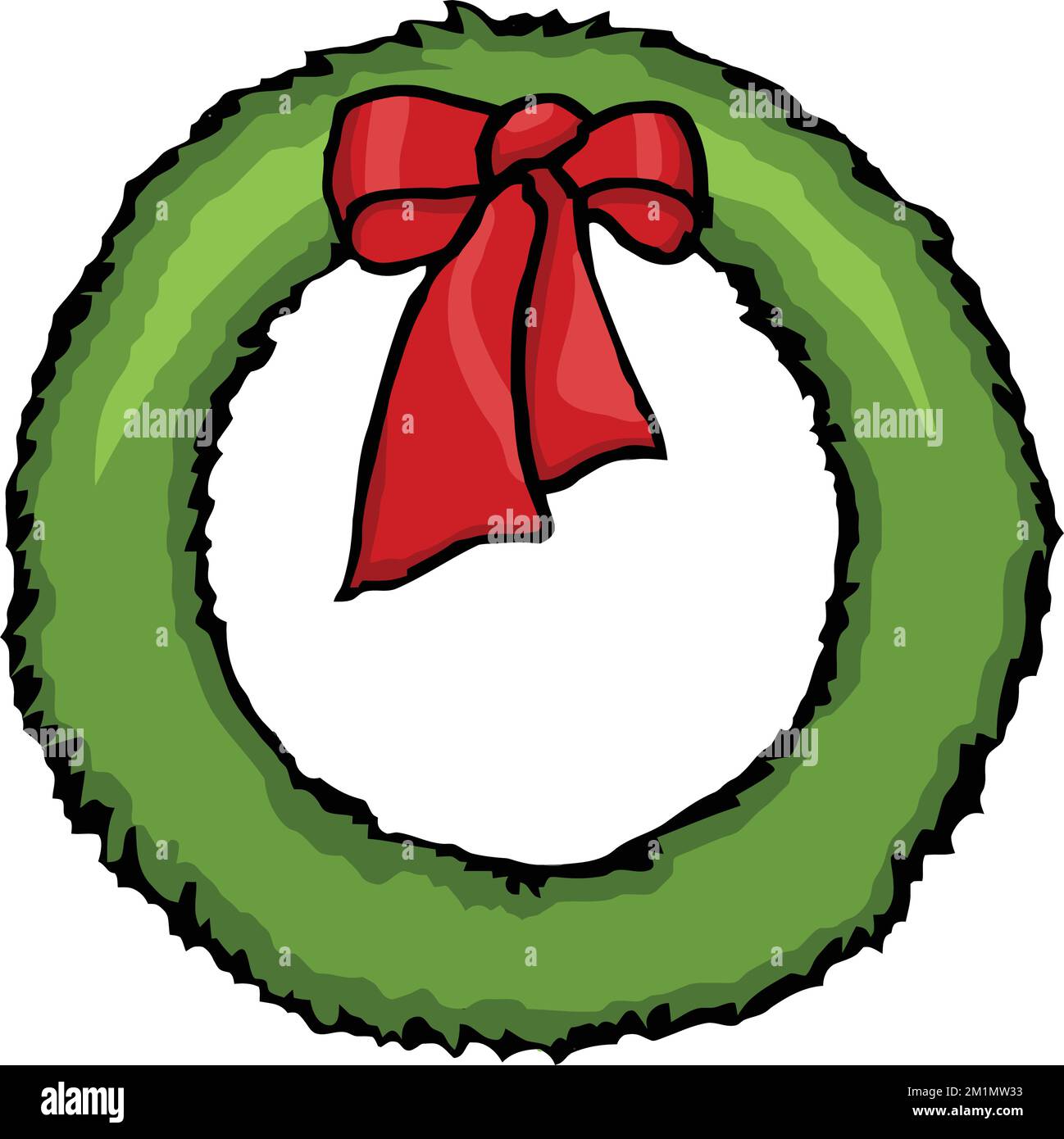 christmas wreath with red bow Stock Vector Image & Art - Alamy