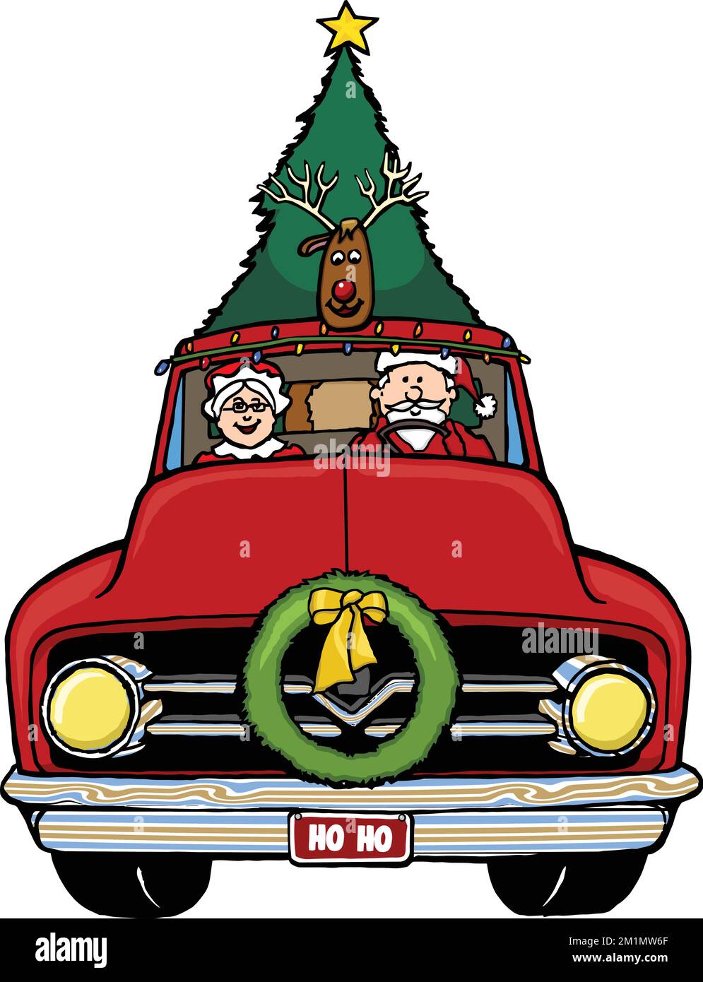 ford christmas truck with santa Stock Vector Image & Art Alamy