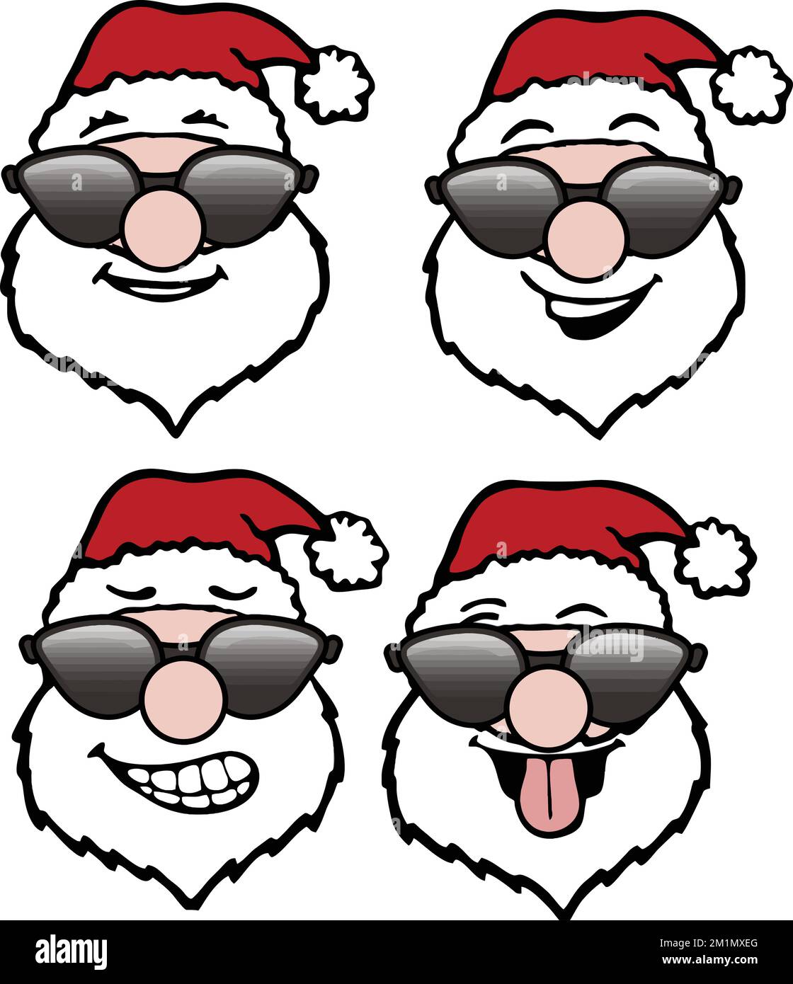 cartoon santa claus with sunglasses Stock Vector Image &amp; Art - Alamy