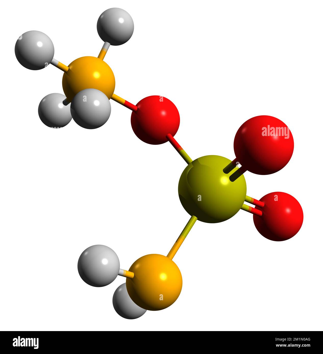 3D image of Ammonium sulfamate skeletal formula - molecular chemical structure of Herbicide isolated on white background Stock Photo