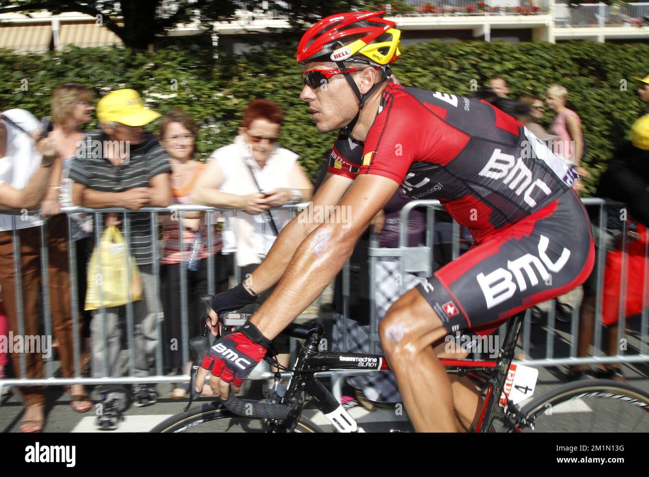 20120711 - BELLEGARDE-SUR-VALSERINE, FRANCE: Belgian Philippe Gilbert of BMC Racing Team pictured after the tenth stage of the 99th edition of the Tour de France cycling race, 194,5 km from Macon to Bellegarde-sur-Valserine, France, Wednesday 11 July 2012. BELGA PHOTO KRISTOF VAN ACCOM Stock Photo