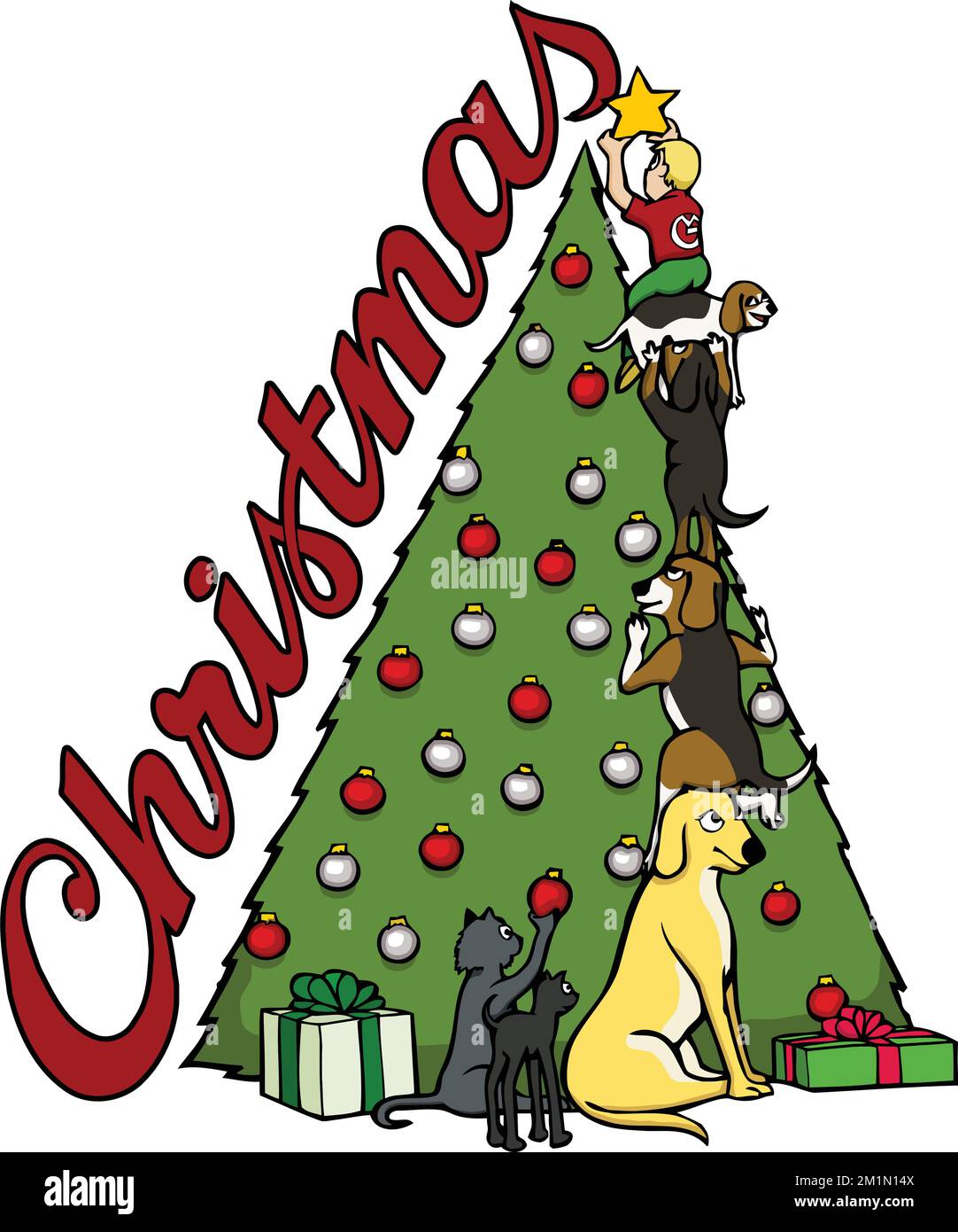 Christmas golden retriever Stock Vector Images Alamy