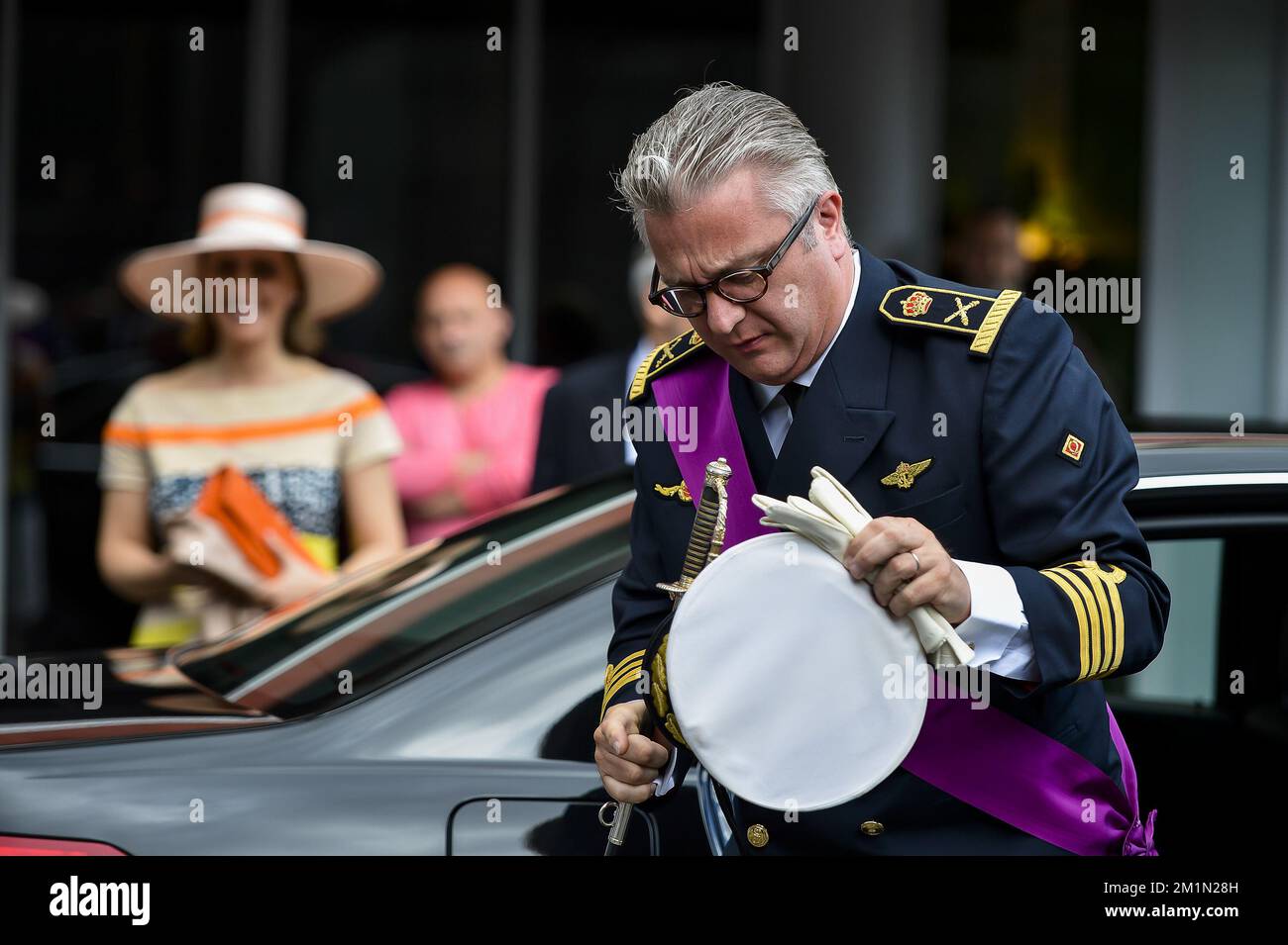 20120721 - LIEGE, BELGIUM: Prince Laurent of Belgium pictured at the Te Deum mass, on the occasion of today's Belgian National Day, at the Cathedrale Saint-Paul (Sint-Pauluskathedraal) cathedral, Saturday 21 July 2012 in Liege. BELGA PHOTO NICOLAS LAMBERT Stock Photo
