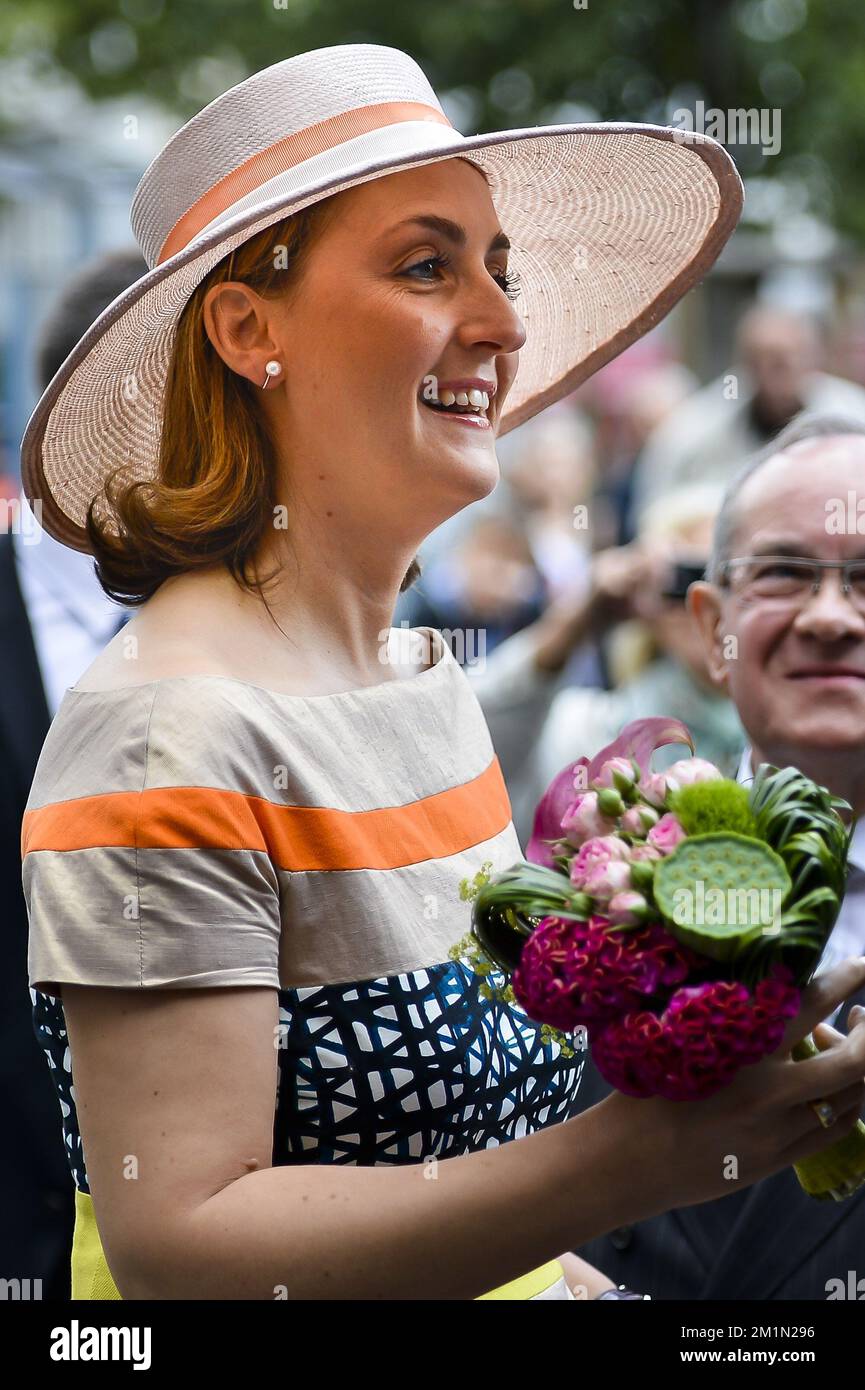 20120721 - LIEGE, BELGIUM: Princess Claire of Belgium pictured at the Te Deum mass, on the occasion of today's Belgian National Day, at the Cathedrale Saint-Paul (Sint-Pauluskathedraal) cathedral, Saturday 21 July 2012 in Liege. BELGA PHOTO NICOLAS LAMBERT Stock Photo