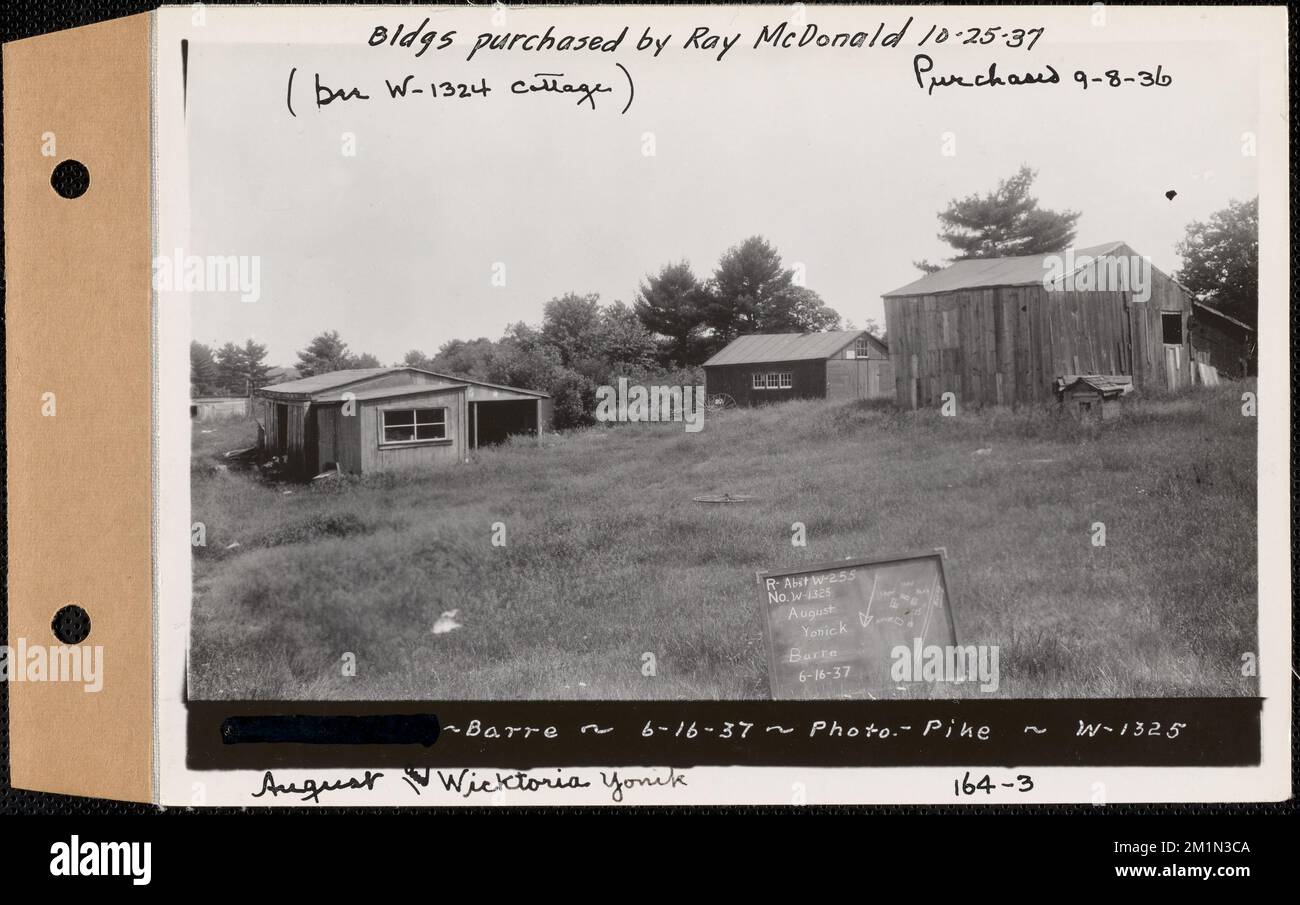 August and Wicktoria Yonick, barn and sheds, Barre, Mass., Jun. 16