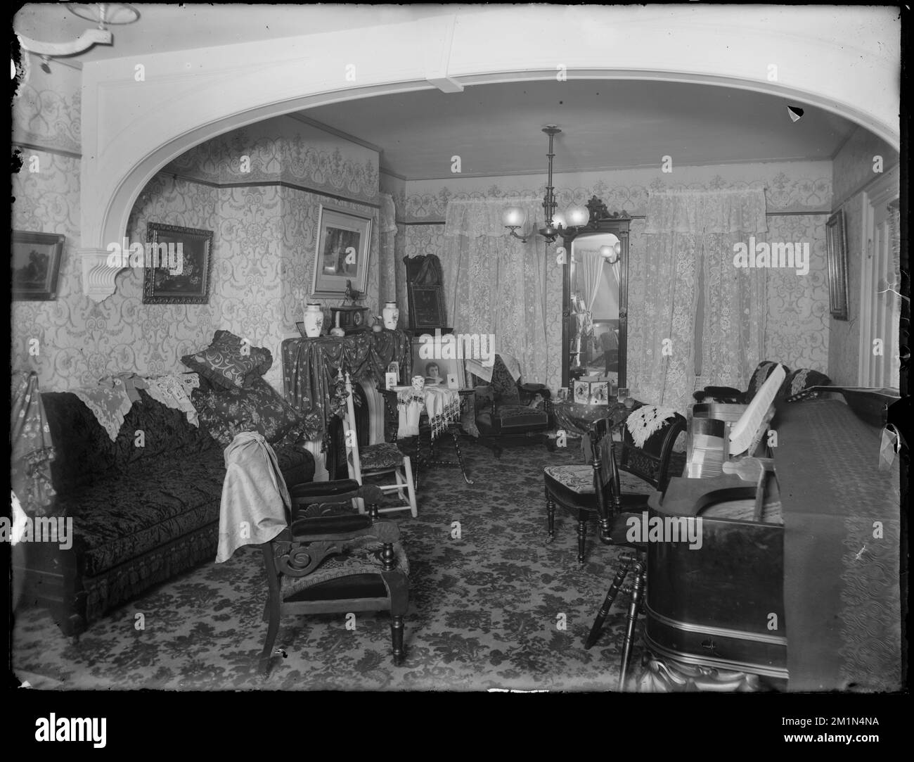 Aunt Leena’s parlor, group both views , Parlors Edgar Sutton Dorr