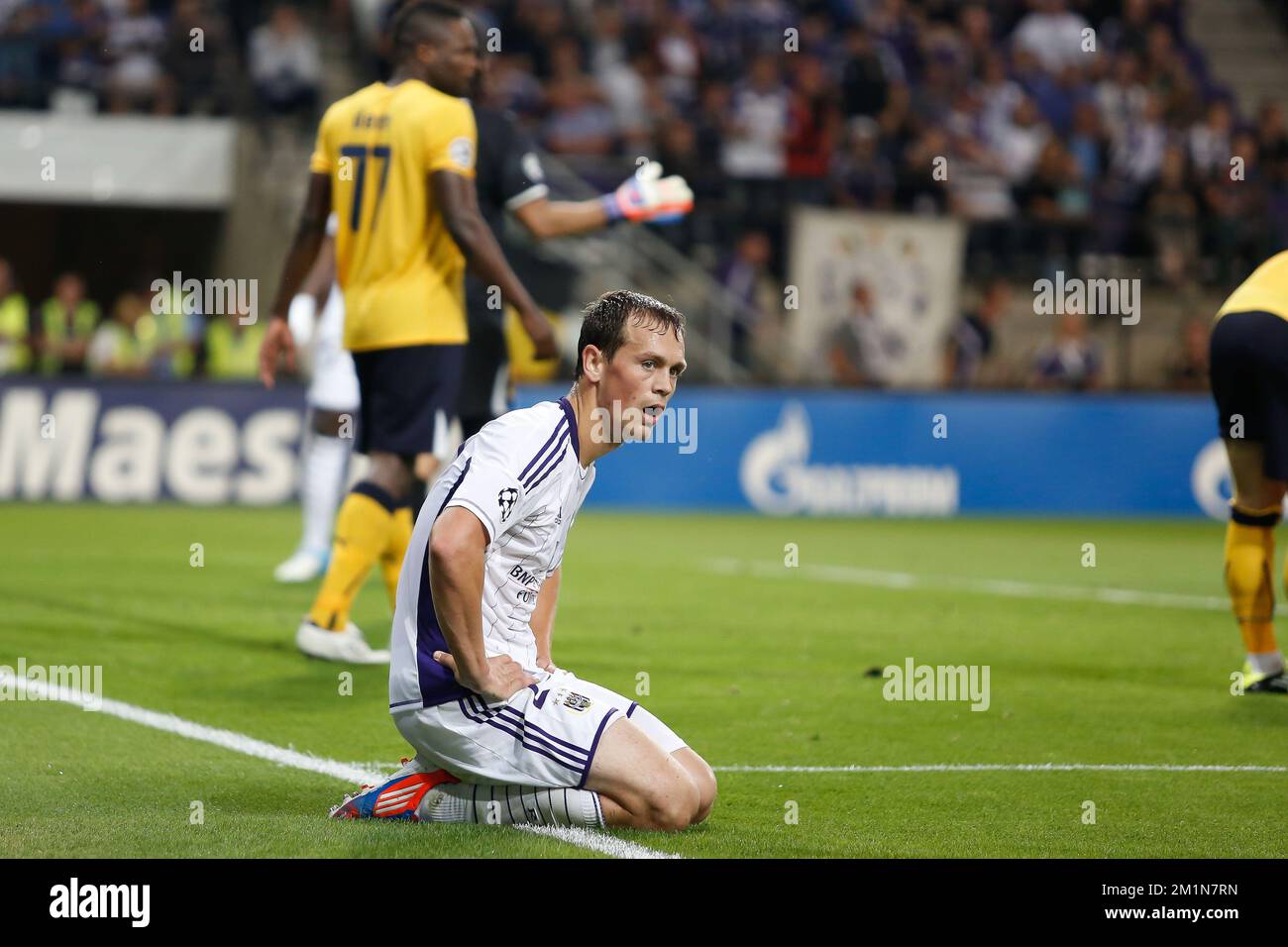 Soccer - UEFA Champions League - Play Offs - Second Leg - RSC Anderlecht v  Olympique Lyonnais - Constant Vanden Stock Stadium. Tom De Sutter, RSC  Anderlecht Stock Photo - Alamy