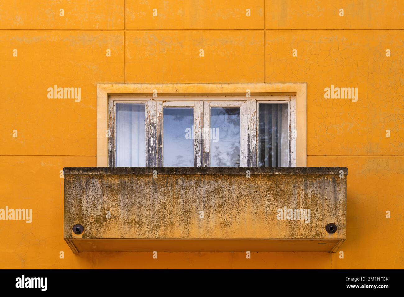 Old window and balcony with copy space Stock Photo