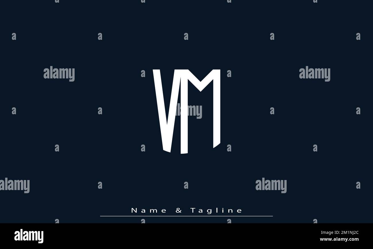 Alphabet letters Initials Monogram logo VM , MV Stock Vector