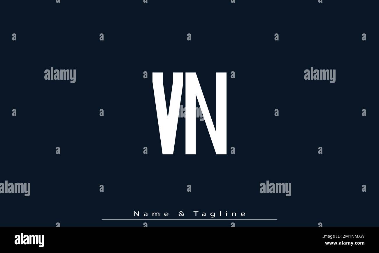 Alphabet letters Initials Monogram logo VN , NV Stock Vector