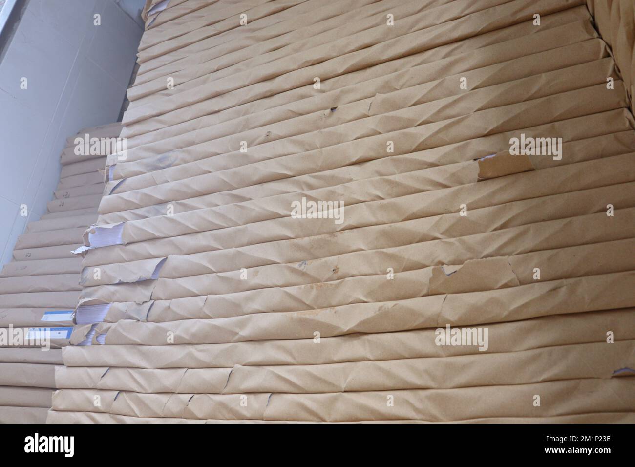 Virgin Colored Paper Ream pile stock on printing press for sell and