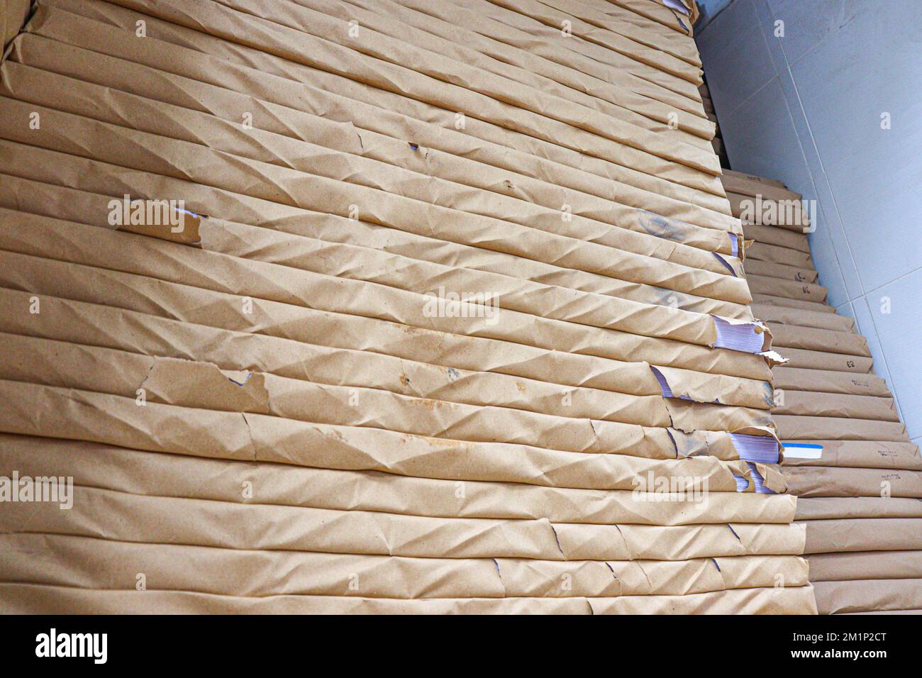 Virgin Colored Paper Ream pile stock on printing press for sell and