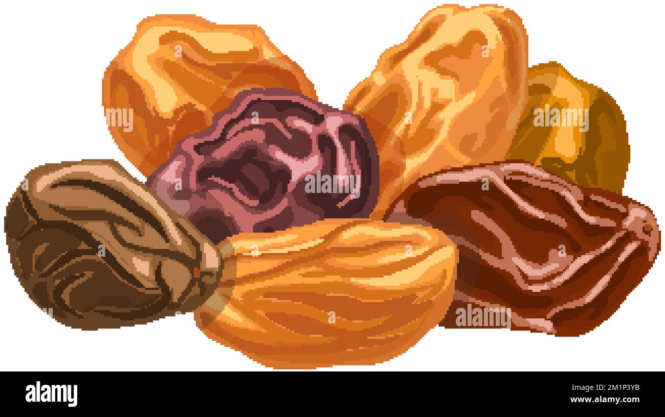 Bowl of dried fruit and nut Stock Vector Images - Alamy