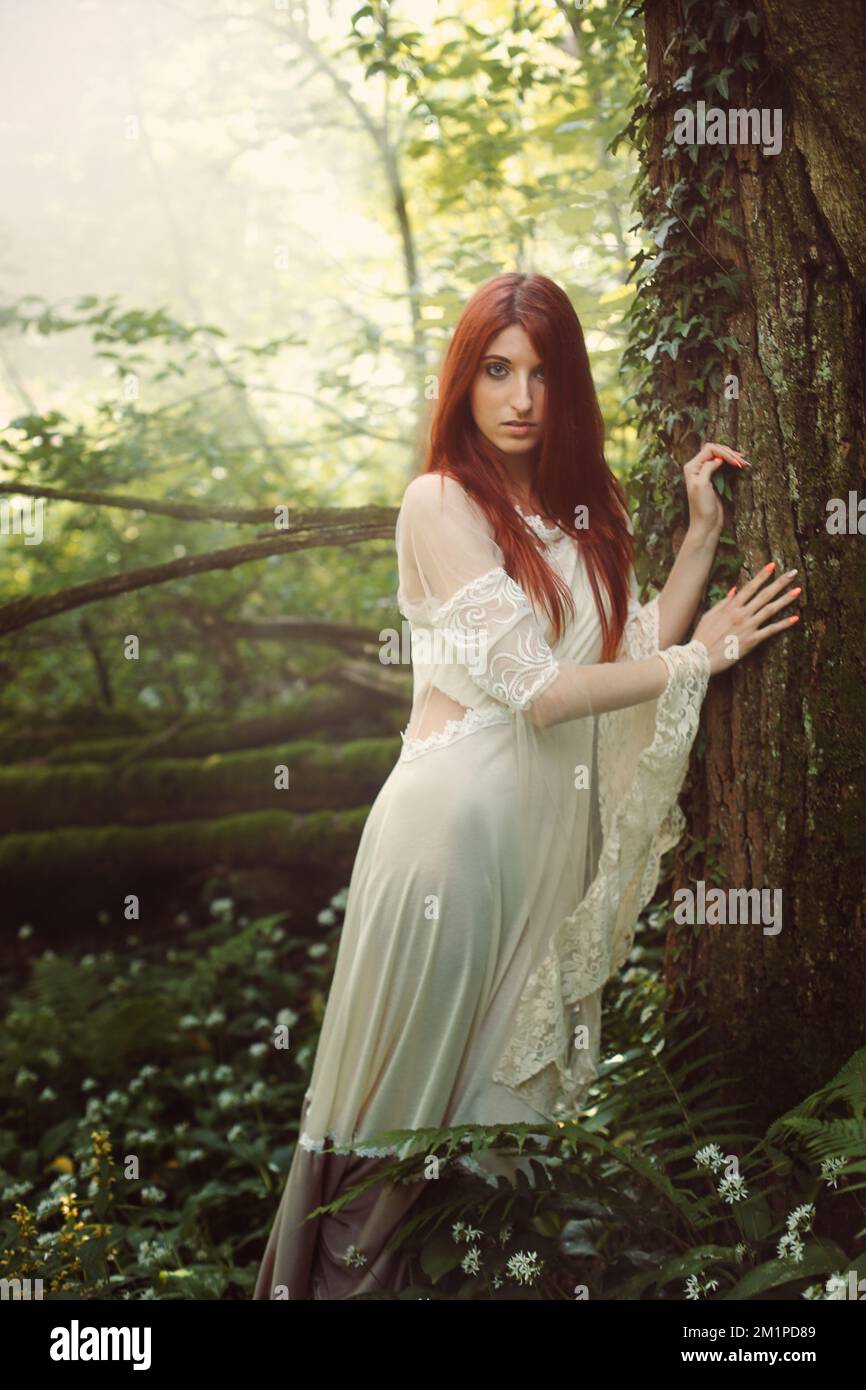 Maiden of the secret garden Stock Photo